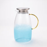 Kuber Industries Premium 2.1 LTR Glass Jug with Stainless Steel Lid and Handle | Leakproof Pitcher for Water, Cold Brew, Tea, Iced Coffee, Lemonade | Heat Resistant | Housewarming Gift | Transparent